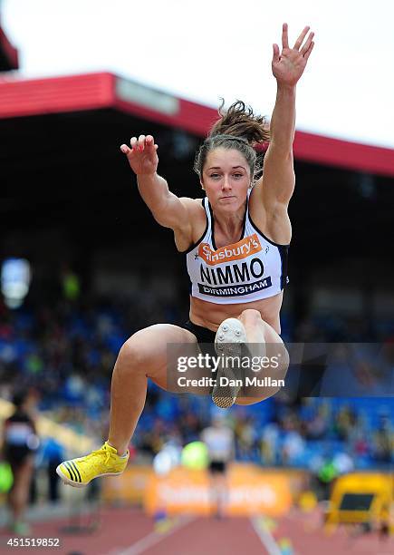 Jade Nimmo competes in the Women's Long Jump Final during day three of the Sainsbury's British Championships at Birmingham Alexander Stadium on June...