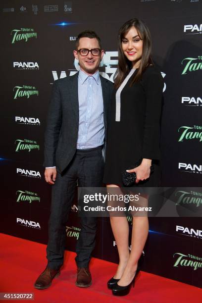 Actor Elijah Wood and actress Sasha Grey attend the "Open Windows" premiere at the Capitol cinema on June 30, 2014 in Madrid, Spain.