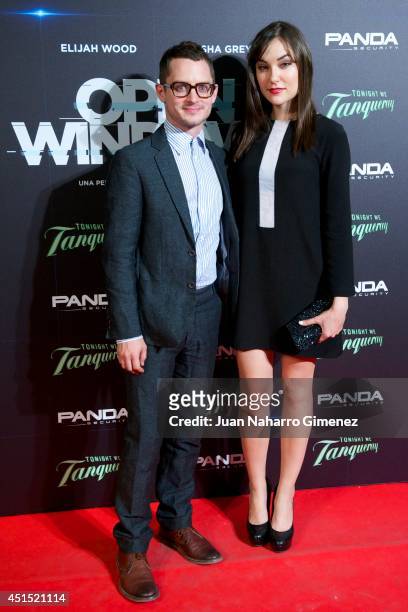 Actor Elijah Wood and actress Sasha Grey attend the 'Open Windows' premiere at Capitol Cinema on June 30, 2014 in Madrid, Spain.