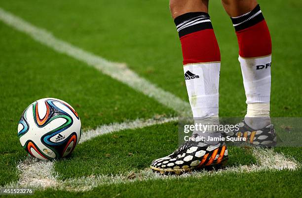 Germany player waits to take a corner kick during the 2014 FIFA World Cup Brazil Round of 16 match between Germany and Algeria at Estadio Beira-Rio...