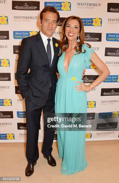 Clive Owen and Heather Kerzner arrive at The Masterpiece Marie Curie Party supported by Jaeger-LeCoultre and hosted by Heather Kerzner at The Royal...