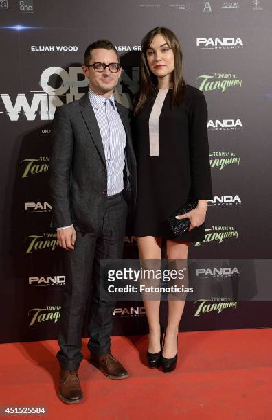Elijah Wood and Sasha Grey attend the 'Open Windows' premiere at Capitol cinema on June 30, 2014 in Madrid, Spain.