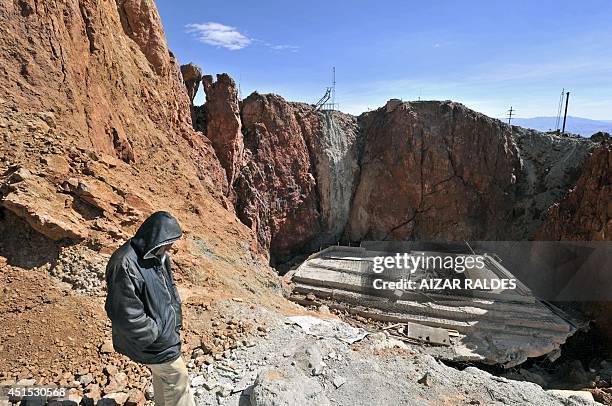 View of Potosi's Cerro Rico, which is in danger of collapse due to mining operations in the area, on June 24, 2014. UNESCO's World Heritage Committee...