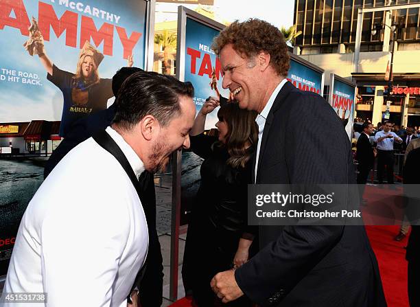 Filmmakers Ben Falcone and producer Will Ferrell attend the "Tammy" Los Angeles premiere at TCL Chinese Theatre on June 30, 2014 in Hollywood,...