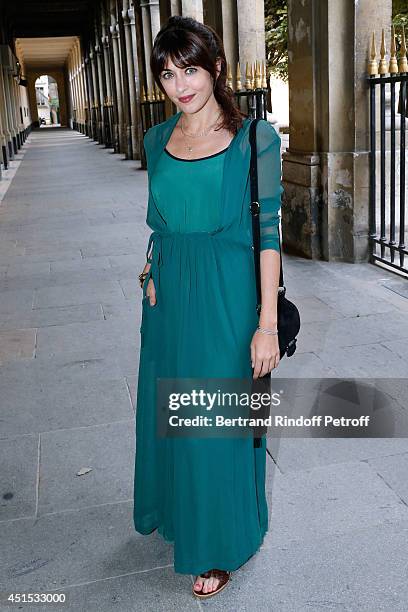 Singer Nolwenn Leroy attends the 'Qeelin' high Jewellery Exhibition opening Cocktail 'Mogoaku in Paris' at Jardin du Palais Royal on June 30, 2014 in...