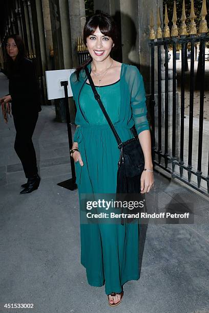 Singer Nolwenn Leroy attends the 'Qeelin' high Jewellery Exhibition opening Cocktail 'Mogoaku in Paris' at Jardin du Palais Royal on June 30, 2014 in...