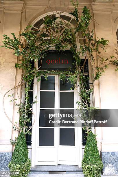 Illustration view of the 'Qeelin' high Jewellery Exhibition opening Cocktail 'Mogoaku in Paris' at Jardin du Palais Royal on June 30, 2014 in Paris,...