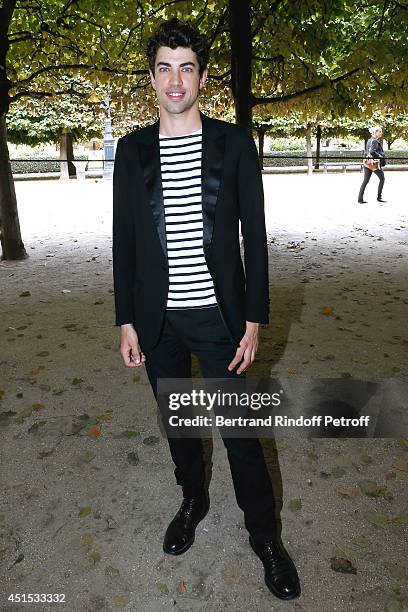 Julien Landais attends the 'Qeelin' high Jewellery Exhibition opening Cocktail 'Mogoaku in Paris' at Jardin du Palais Royal on June 30, 2014 in...