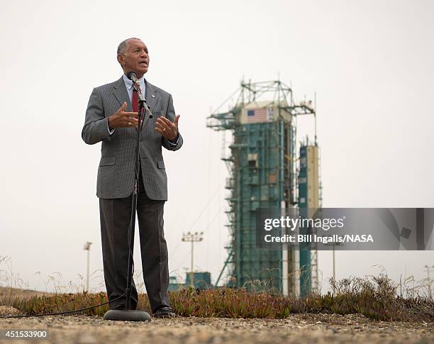 In this handout provided by the National Aeronautics and Space Administration , NASA Administrator Charles Bolden answers social media attendees...