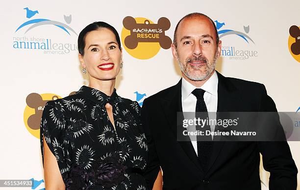 Annette Roque and Matt Lauer attend the 2013 Animal League America Celebrity gala at The Waldorf=Astoria on November 22, 2013 in New York City.