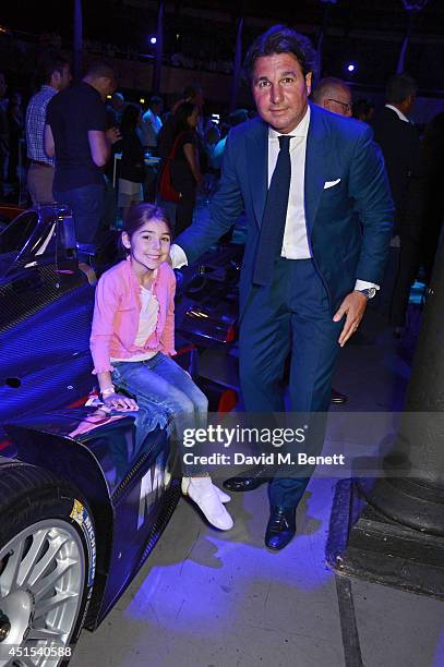 Giorgio Veroni and daugher Violet attend the global launch of the FIA Formula E Championship, celebrating the founding of the first ever all-electric...