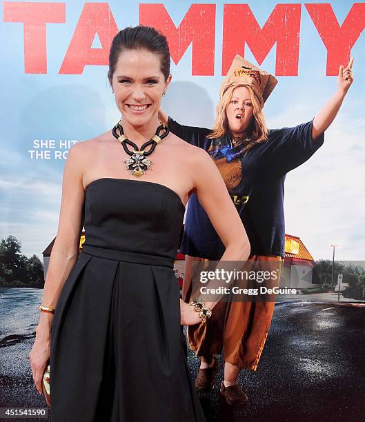 Actress Katie Aselton arrives at the premiere of "Tammy" at TCL Chinese Theatre on June 30, 2014 in Hollywood, California.