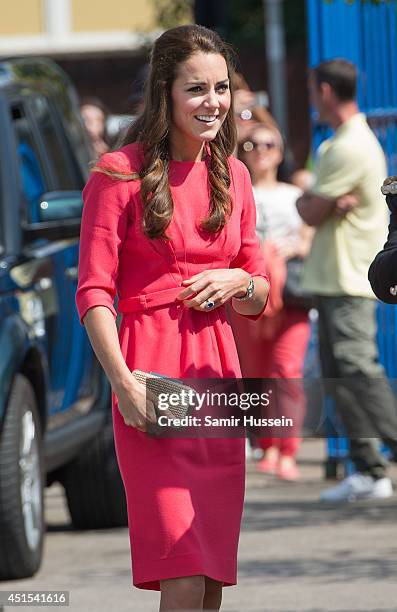 Catherine, Duchess of Cambridge visits an M-PACT Plus Counselling programme at Blessed Sacrament School on July 1, 2014 in London, England.