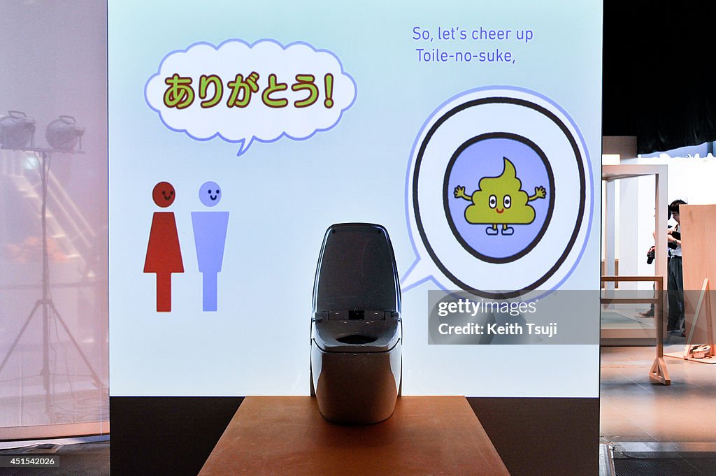 Human Toiler A toilet is displayed during the