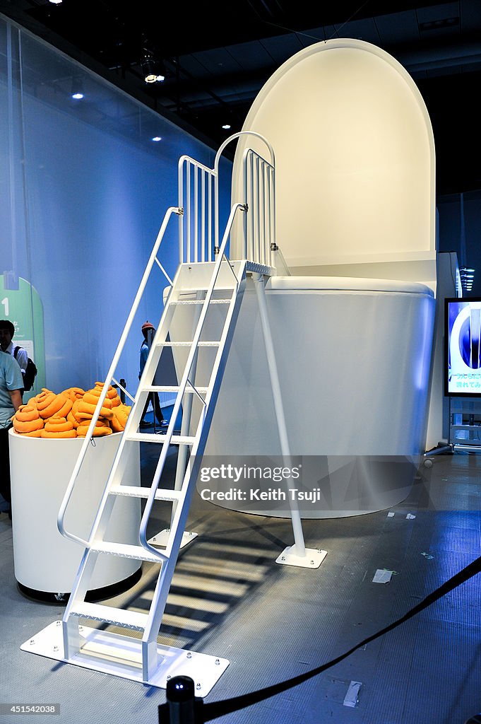 Human Toiler A giant toilet model is displayed during the