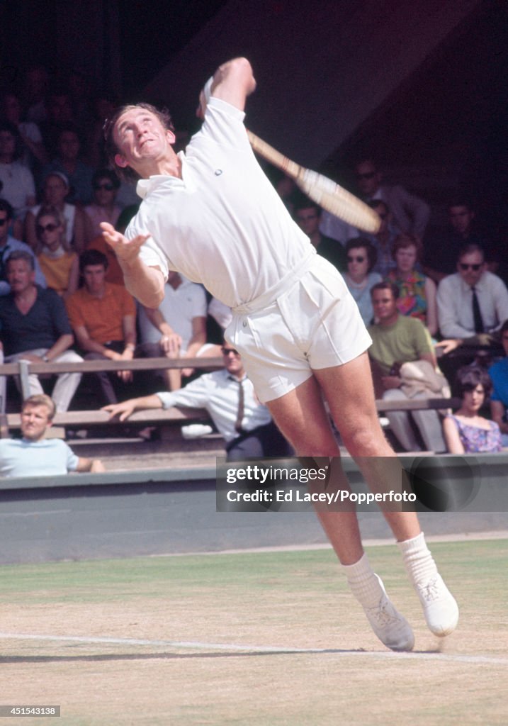 Tony Roche Autograph Tony Roche of Australia in action at Wimbledon, circa July 1968 ...
