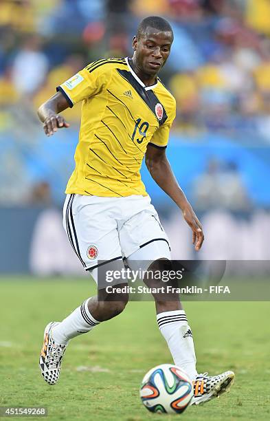 Adrian Ramos of Colombia in action during the 2014 FIFA World Cup Brazil Group C match between Japan and Colombia at Arena Pantanal on June 24, 2014...
