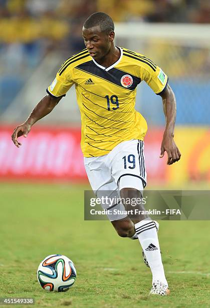 Adrian Ramos of Colombia in action during the 2014 FIFA World Cup Brazil Group C match between Japan and Colombia at Arena Pantanal on June 24, 2014...