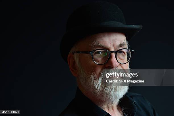 Portrait of English fantasy author Sir Terry Pratchett, photographed to promote the 40th novel in his Discworld series, Raising Steam, on September...