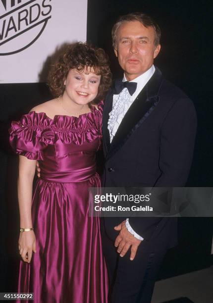 Actress Dana Hill and actor Robert Conrad attend the First Annual Stuntman Awards on February 1, 1985 at ABC Television Center Studios in Hollywood,...