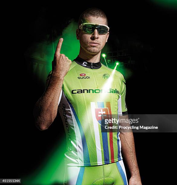 Slovakian professional road race cyclist Peter Sagan of team Cannondale photographed during a portrait shoot for Procycling Magazine, December 20,...