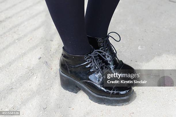 Fashion blogger Elisa Baudoin wearing Vagabond shoes on day 1 of Paris Collections: Men on June 25, 2014 in Paris, France.