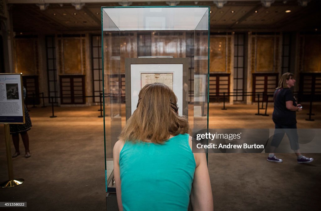 New York Public Library Displays Copy Of The Declaration Of Independence