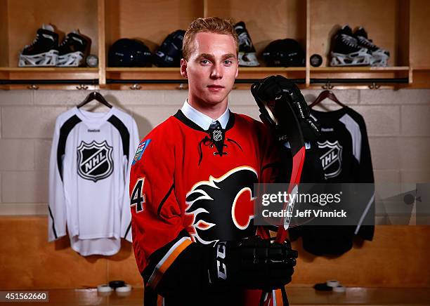 Sam Bennett, fourth overall pick of the Calgary Flames, poses for a portrait during the 2014 NHL Entry Draft at Wells Fargo Center on June 27, 2014...