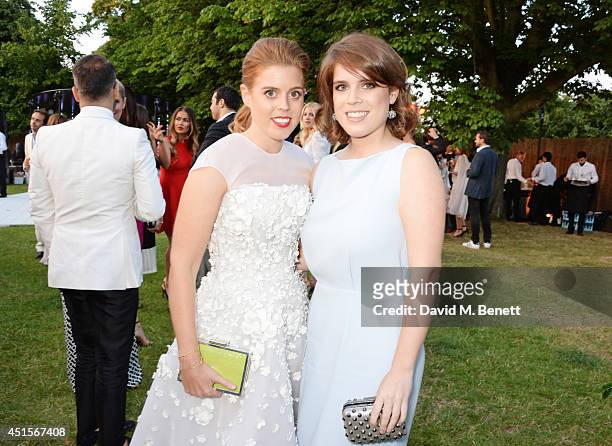 Princess Beatrice of York and Princess Eugenie of York attend The Serpentine Gallery Summer Party co-hosted by Brioni at The Serpentine Gallery on...