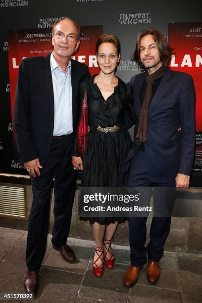 Herbert Knaup, Jeanette Hain and Hans Steinbichler attend the 'Landauer - Der Praesident' premiere as part of Filmfest Muenchen at Gasteig at on July...