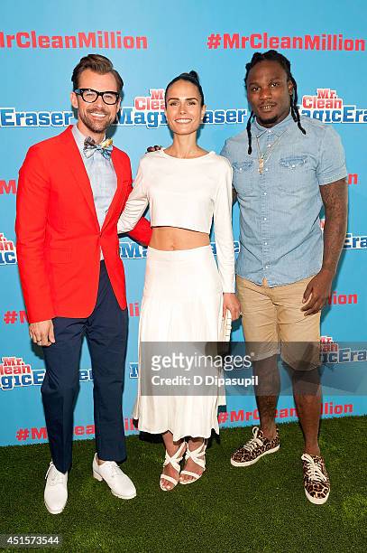 Brad Goreski, Jordana Brewster, and Chris Johnson attend the Mr. Clean Summer Fashion Party at Root Drive In on July 1, 2014 in New York City.
