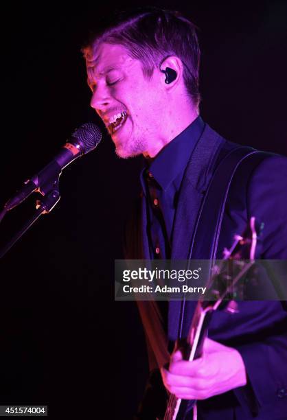 Singer Paul Banks of the band Interpol performs during a concert at Postbahnhof on July 1, 2014 in Berlin, Germany.