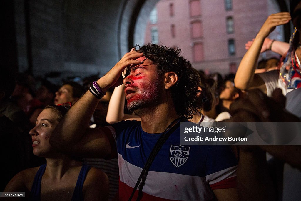 Soccer Fans Gather To Watch US Team's Knockout Stage Match Against Belgium