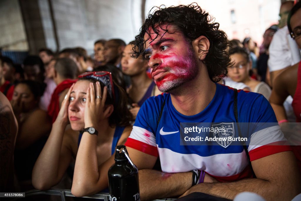 Soccer Fans Gather To Watch US Team's Knockout Stage Match Against Belgium