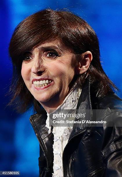 Anna Marchesini attends 'Che Tempo Che Fa' TV Show on November 23, 2013 in Milan, Italy.