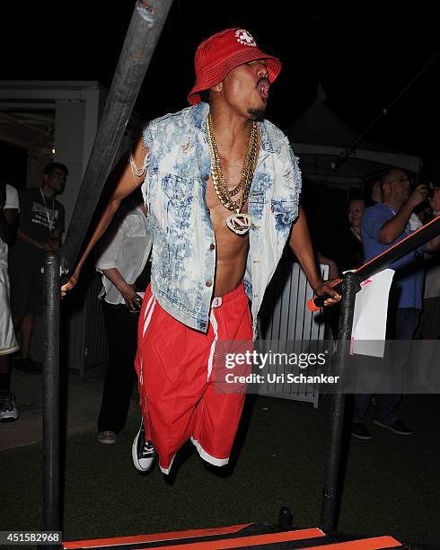 Nick Cannon performs during the iHeartRadio Ultimate Pool Party Presented By VISIT FLORIDA At Fontainebleau's BleauLive at Fontainebleau Miami Beach...