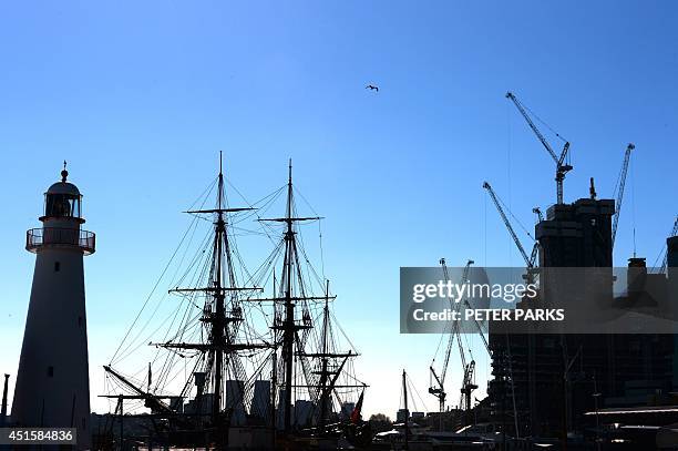To go with AFP story Australia-Asia-gambling-tourism,FOCUS by Martin Parry A view of the construction site of Australian mogul James Packers'...