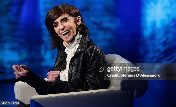 Anna Marchesini attends 'Che Tempo Che Fa' TV Show on November 23, 2013 in Milan, Italy.