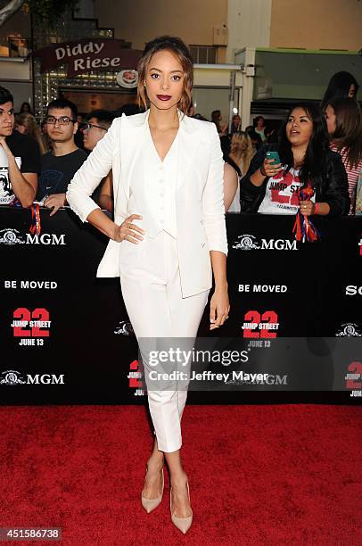 Actress Amber Stevens arrives at the Los Angeles premiere of '22 Jump Street' at Regency Village Theatre on June 10, 2014 in Westwood, California.