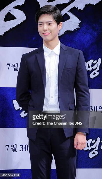 Park Bo-Gum attends the movie 'Roaring Currents' press conference at Apgujeong CGV on June 26, 2014 in Seoul, South Korea.