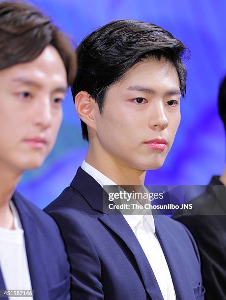 Park Bo-Gum attends the movie 'Roaring Currents' press conference at Apgujeong CGV on June 26, 2014 in Seoul, South Korea.