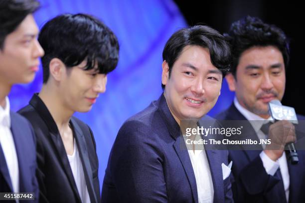 Jo Jin-Woong attends the movie 'Roaring Currents' press conference at Apgujeong CGV on June 26, 2014 in Seoul, South Korea.