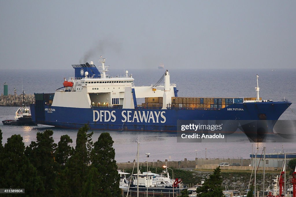 The Danish cargo ship Ark Futura at Gioia Tauro port