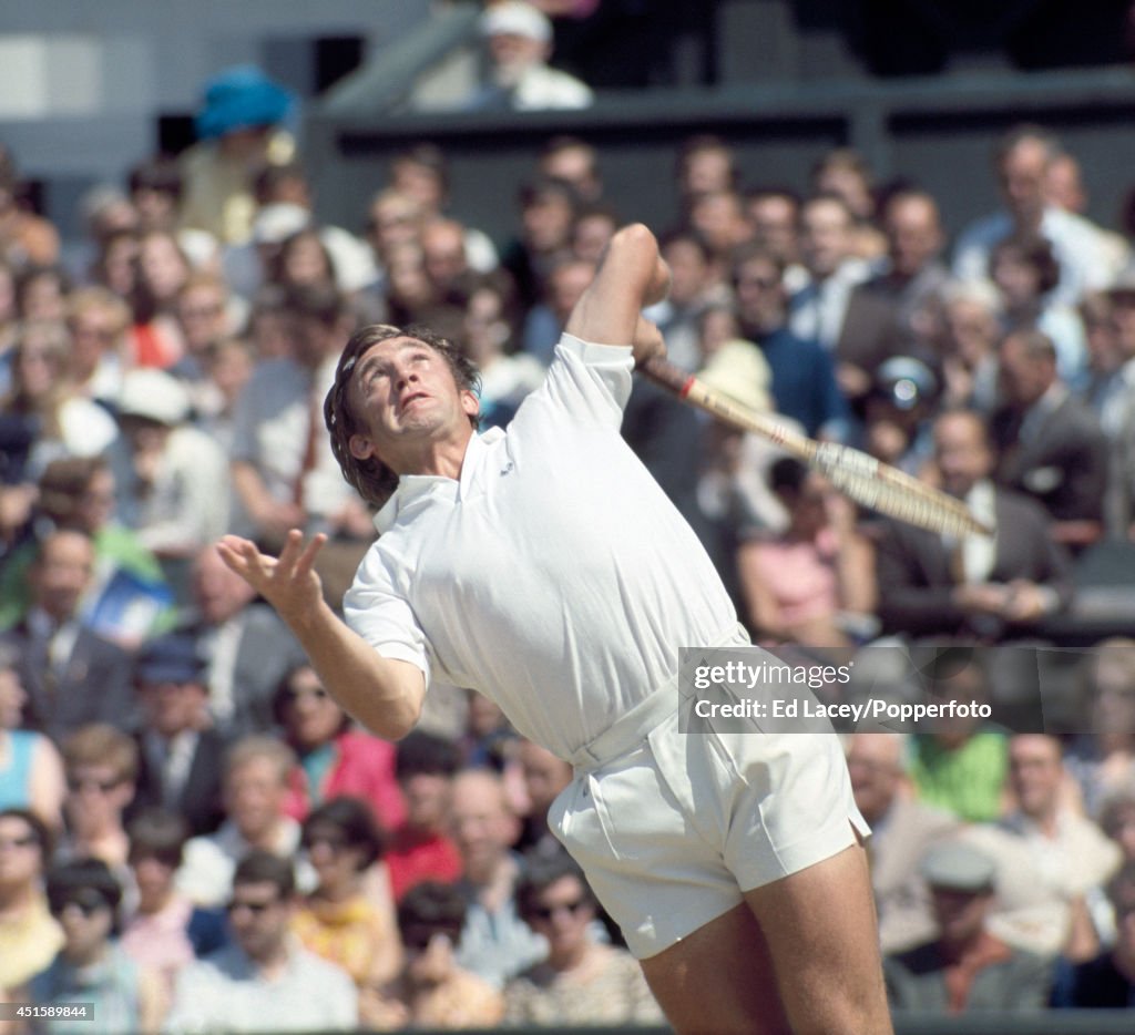 Tony Roche Autograph Tony Roche of Australia in action at Wimbledon, circa July 1969 ...