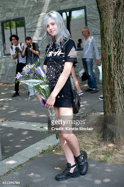 Model Charlotte Frei on day 2 of Paris Collections: Men on June 26, 2014 in Paris, France.