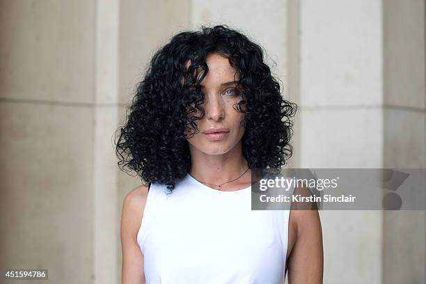 Fashion designer Sasha Burzumb wearing a Whatever dress on day 2 of Paris Collections: Men on June 26, 2014 in Paris, France.