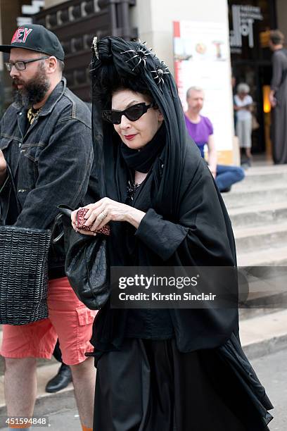 Fashion writer Diane Pernet on day 2 of Paris Collections: Men on June 26, 2014 in Paris, France.