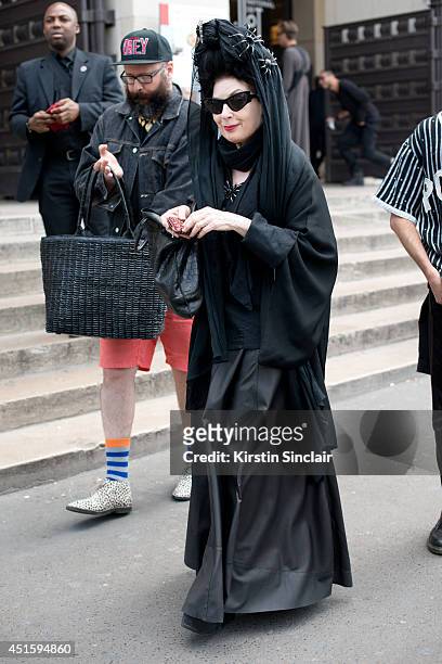 Fashion writer Diane Pernet on day 2 of Paris Collections: Men on June 26, 2014 in Paris, France.