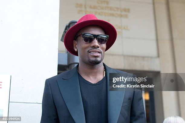 Basketball player Serge Ibaka on day 2 of Paris Collections: Men on June 26, 2014 in Paris, France.