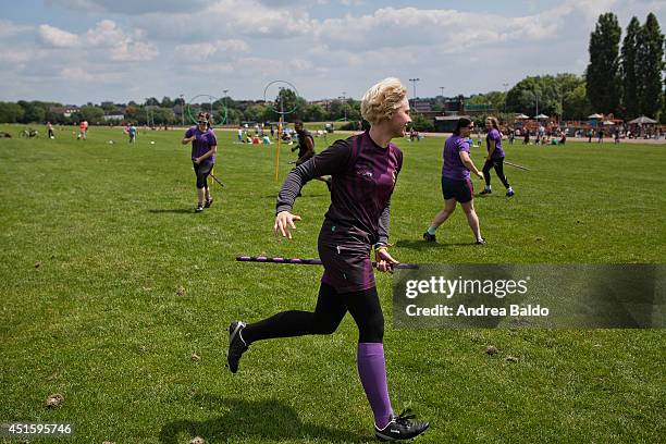 Training session of Quidditch in Hampstead Heath. The Unspeakable is a team from London of Muggle Quidditch. As in the fictional sport, inspired by...